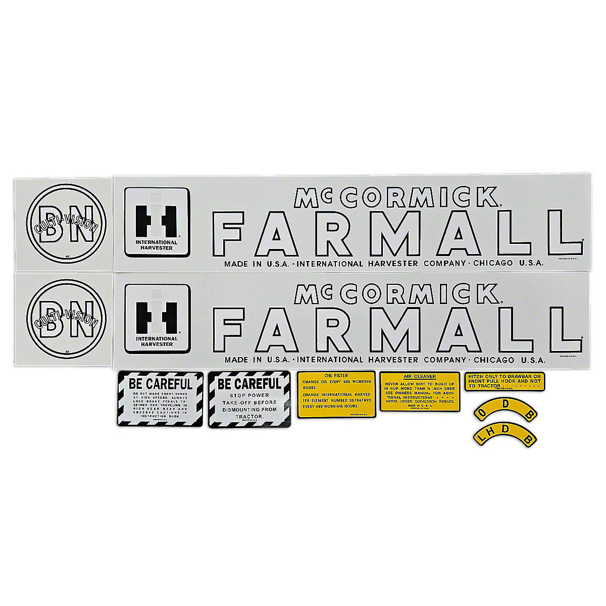 Mylar Decal Set Fits 1945-1952 International BN Culti-Vision Tractor