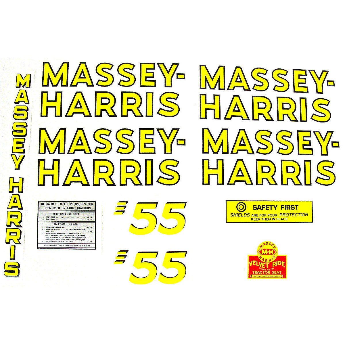 Mylar Decal Set Fits Massey Harris 55 Tractor