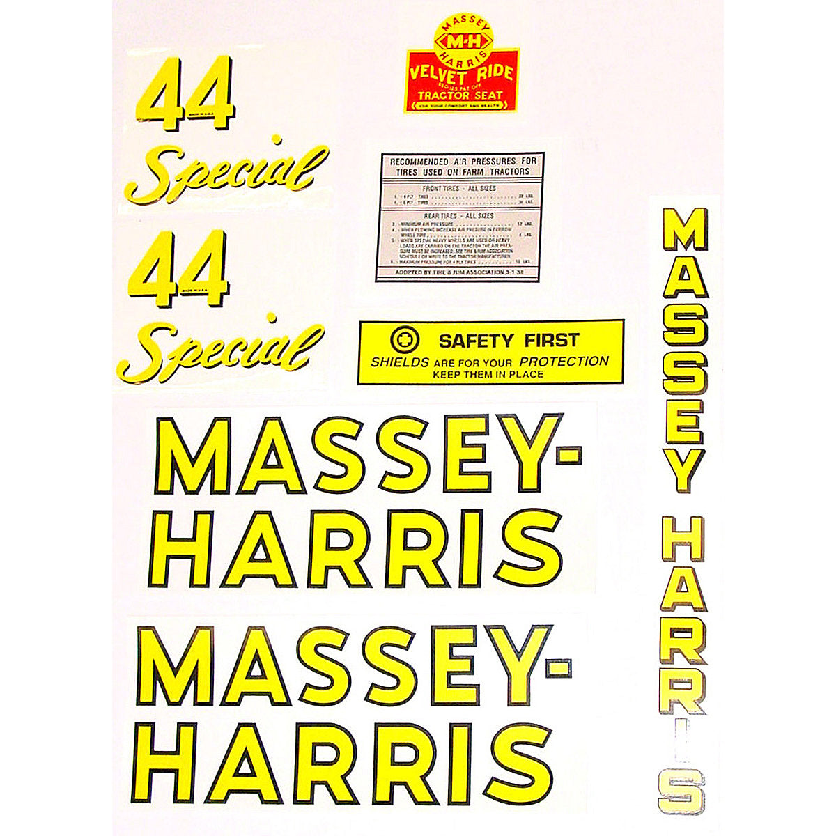 Mylar Decal Set Fits Massey Harris 44 Special Tractor
