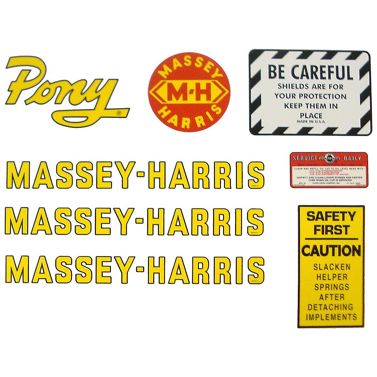 Mylar Decal Set Fits Massey Harris Tractor Pony