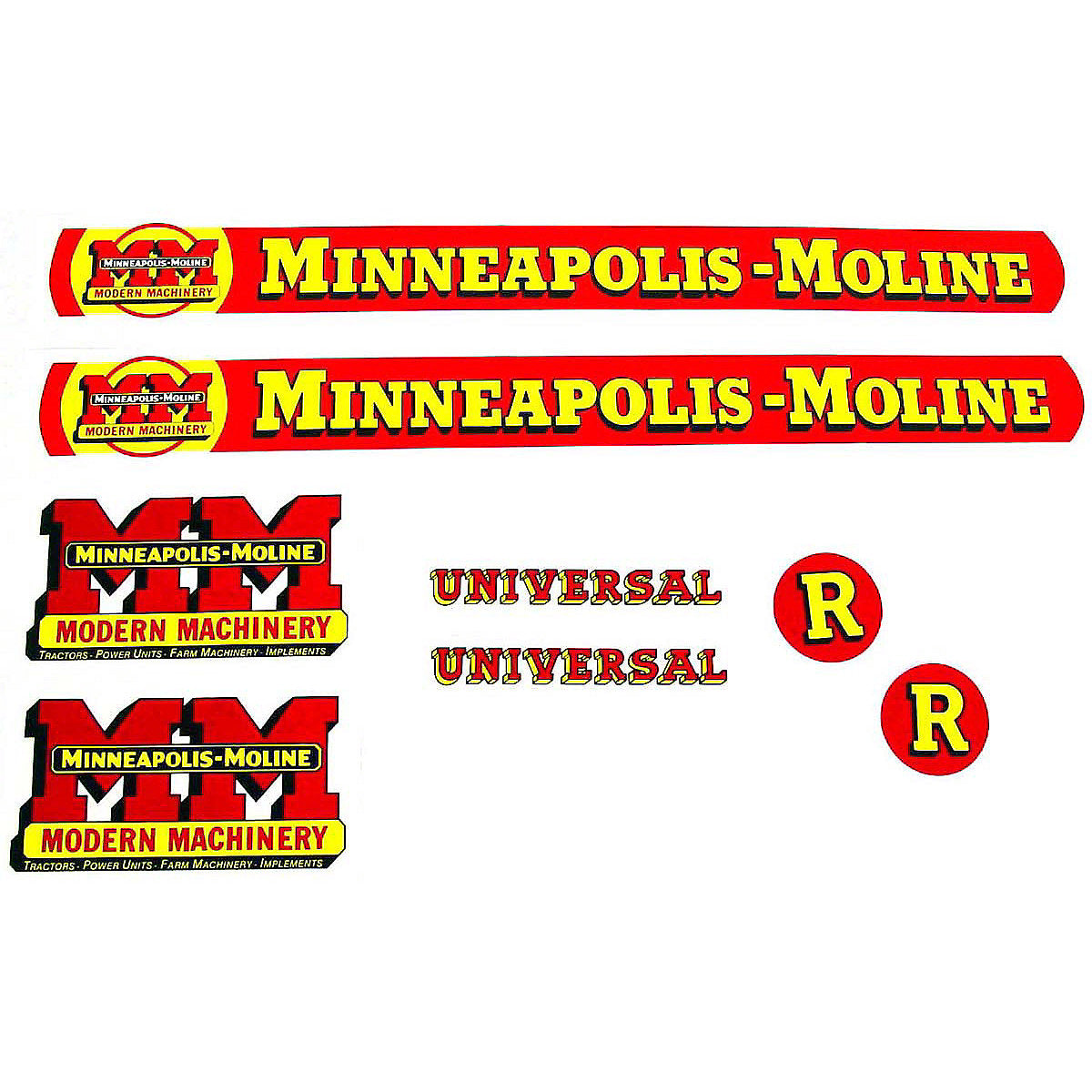 Mylar Decal Set Fits Minneapolis Moline Tractor R