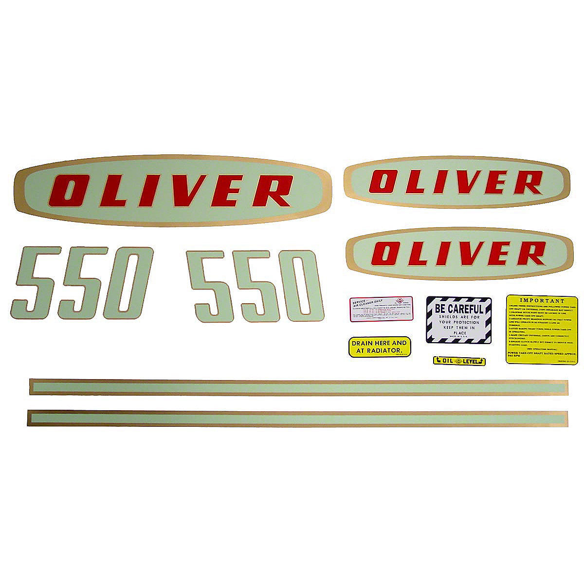 Mylar Decal Set Fits White/Oliver Early 550 Gas Tractor