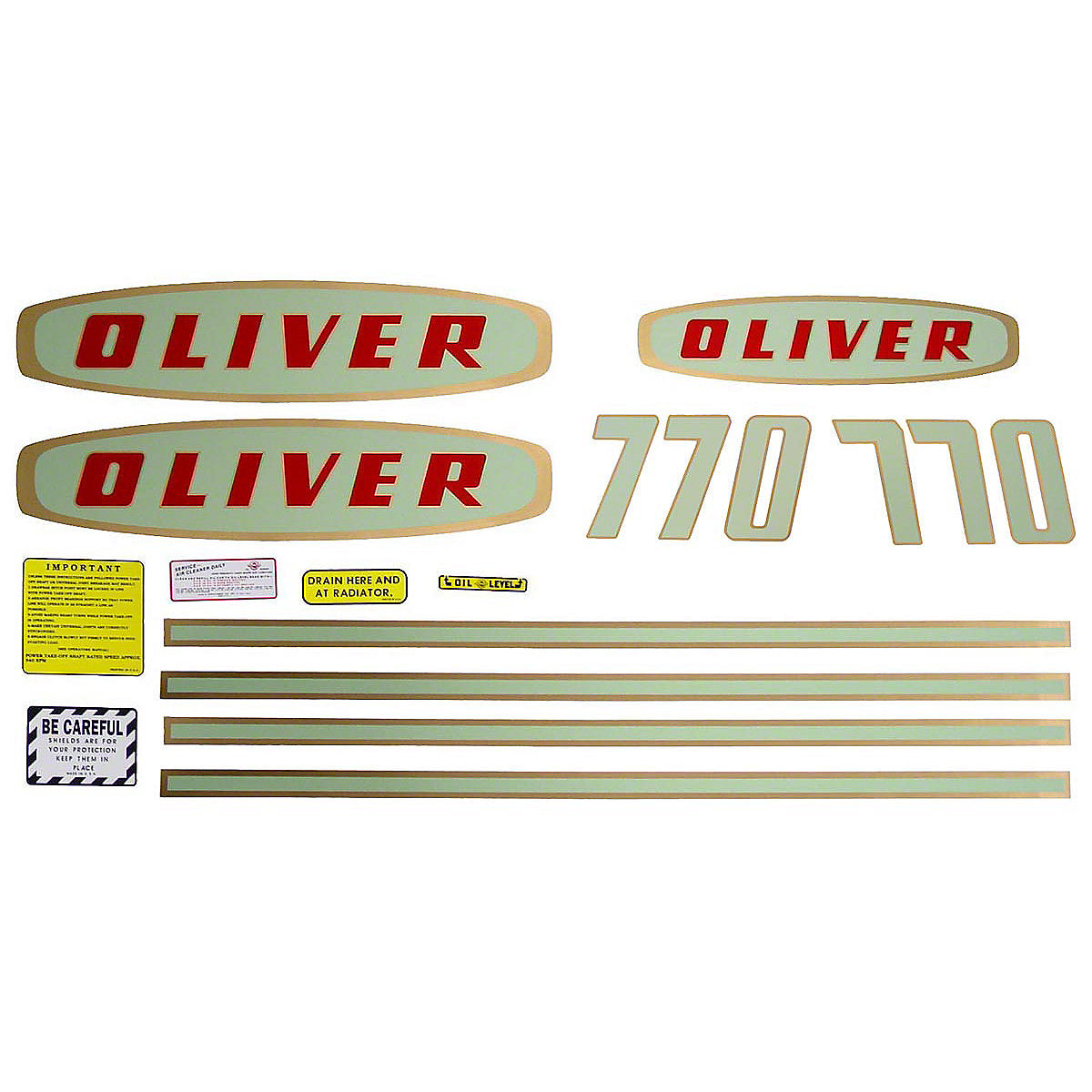 Mylar Decal Set Fits White/Oliver Early 770 Gas Tractor