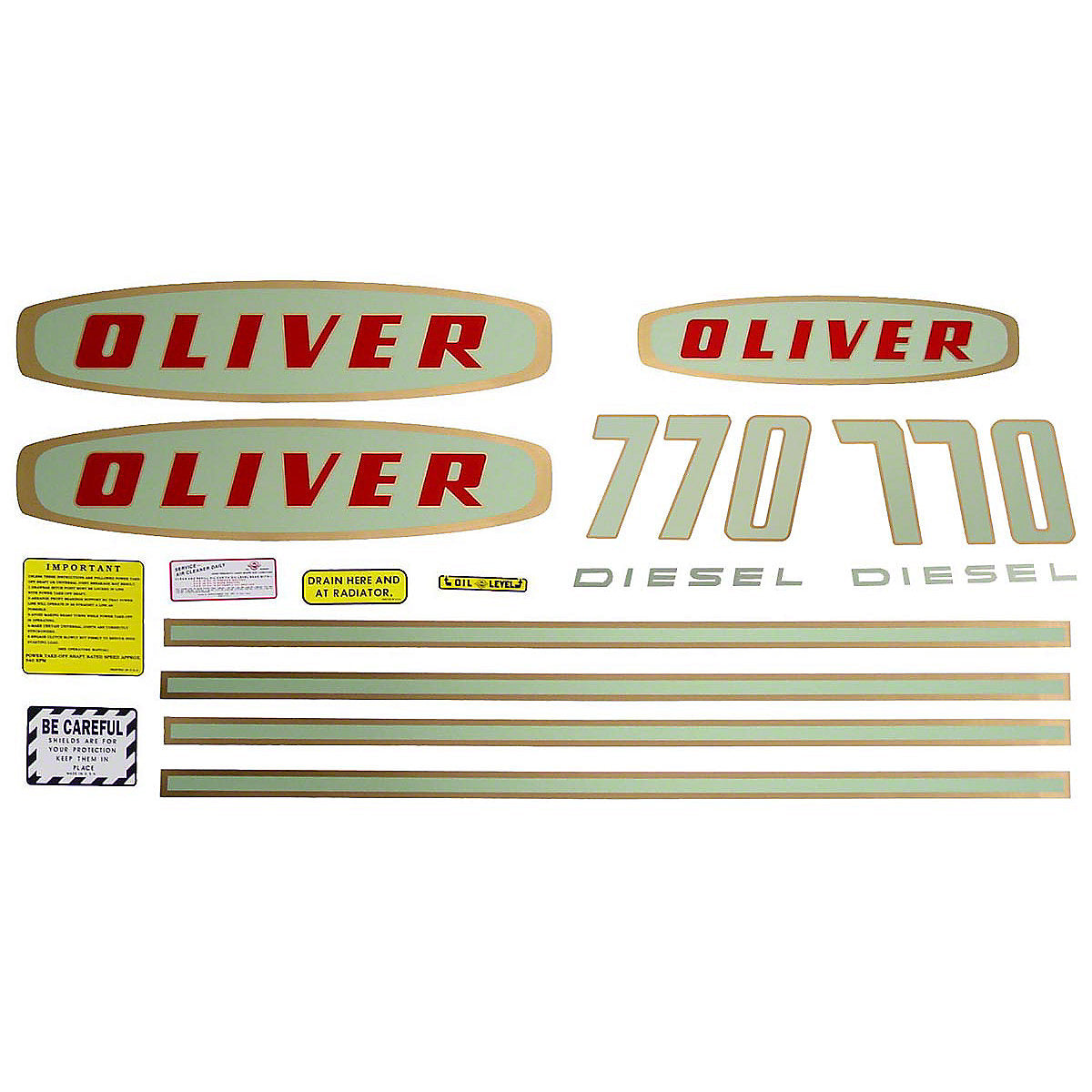 Mylar Decal Set Fits White/Oliver Early 770 Diesel Tractor