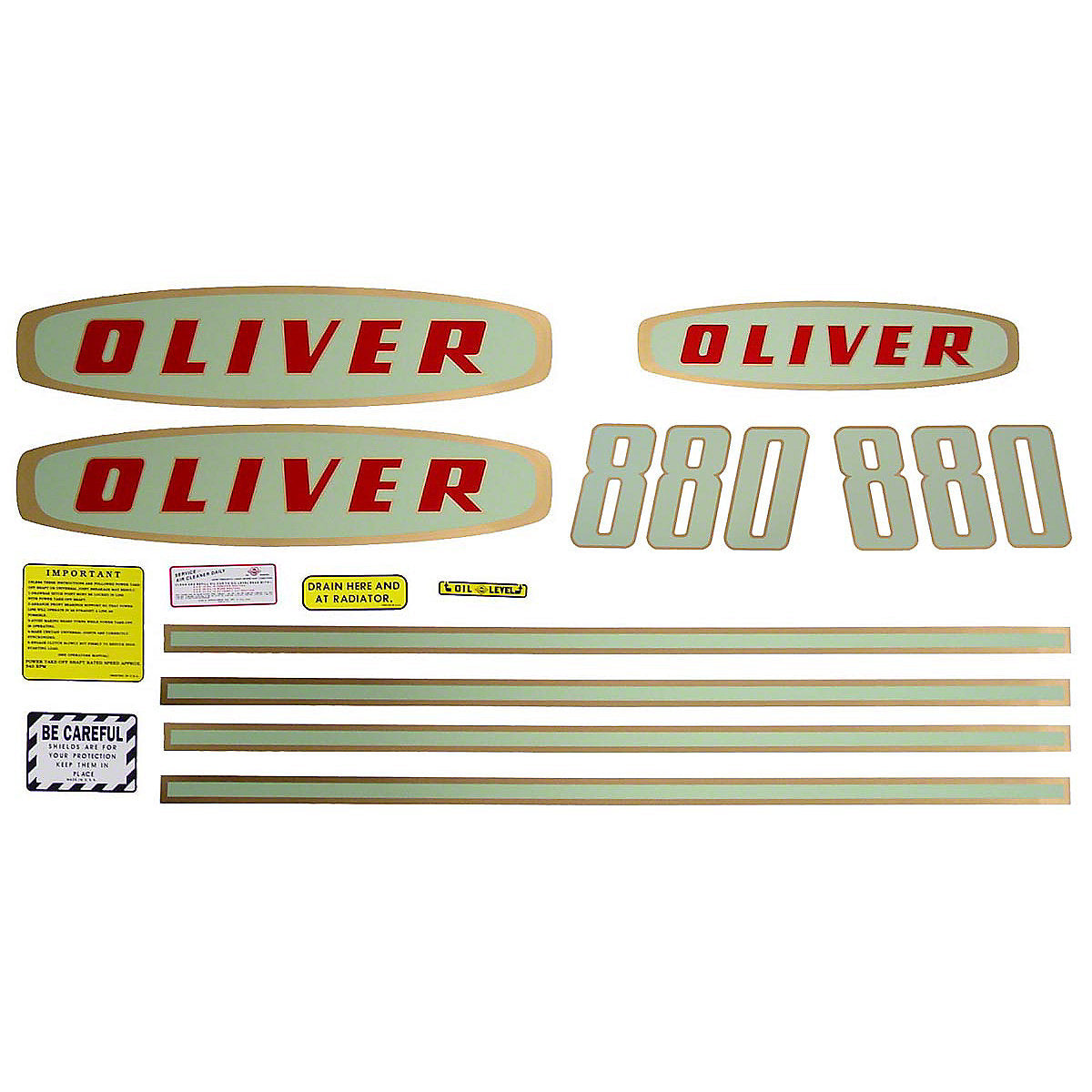 Mylar Decal Set Fits White/Oliver Early Super 880 Gas Tractor