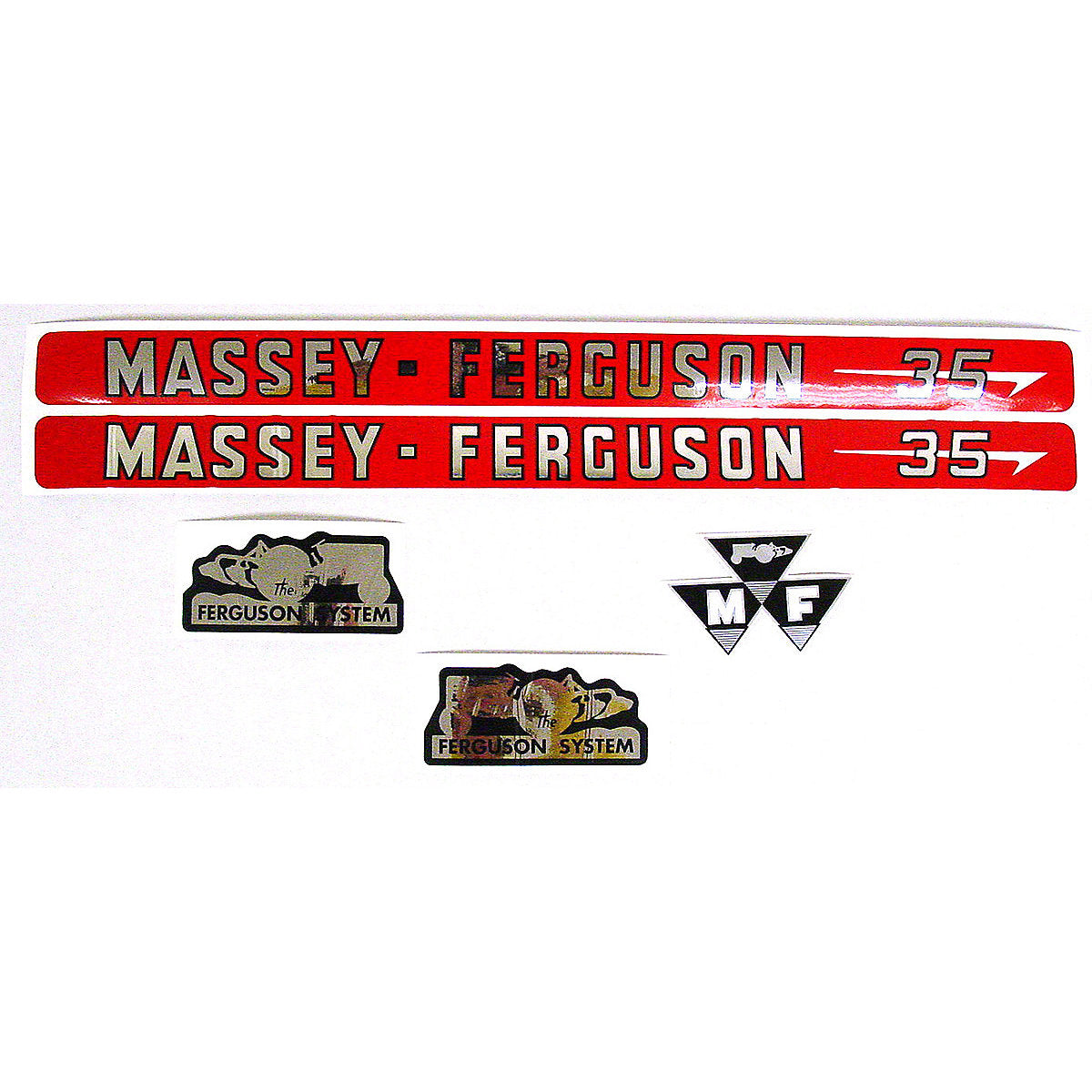 Mylar Decal Hood Set Only Fits Massey Ferguson Tractor 35