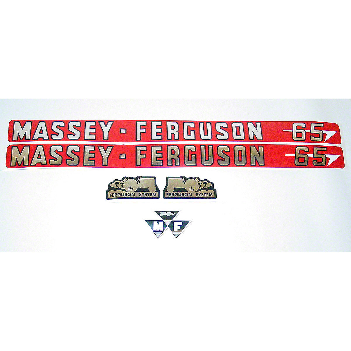 Mylar Decal Fits Massey Ferguson Tractor 65 Hood set only