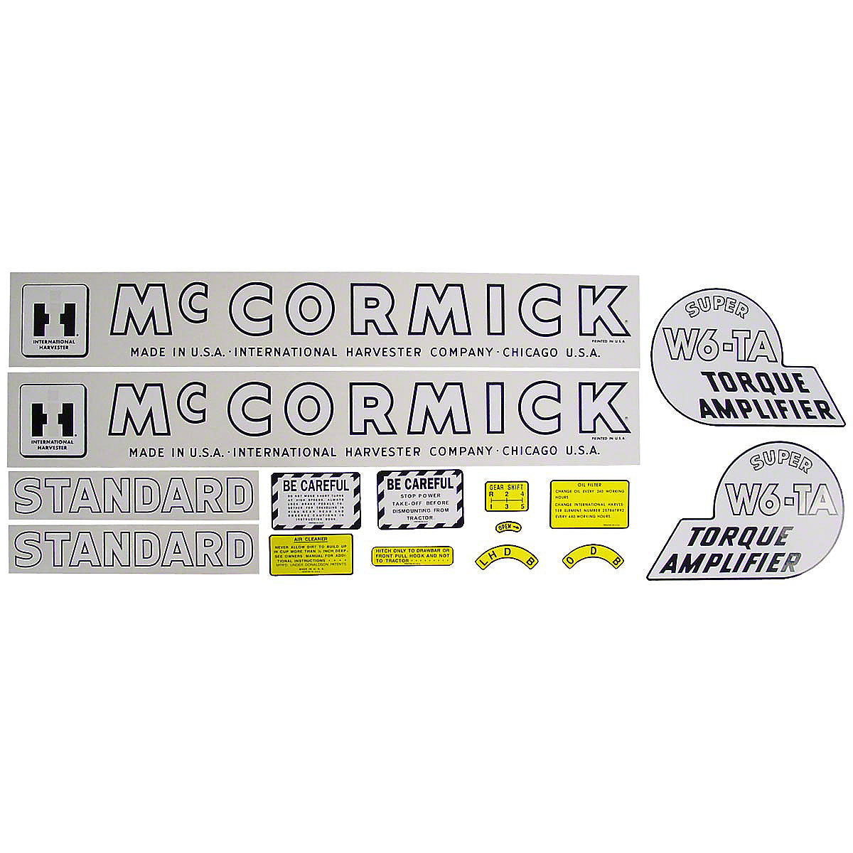 Mylar Decal Set Fits 1954 International Super W6TA Tractor