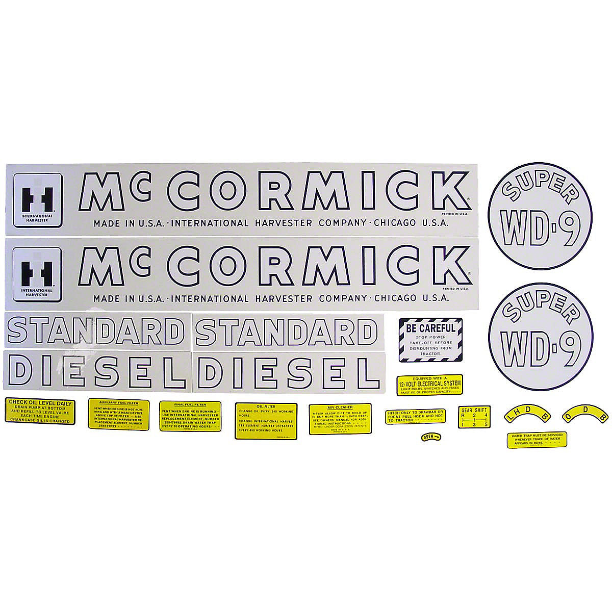 Mylar Decal Set Fits 1953-1956 International Super WD9 Tractor