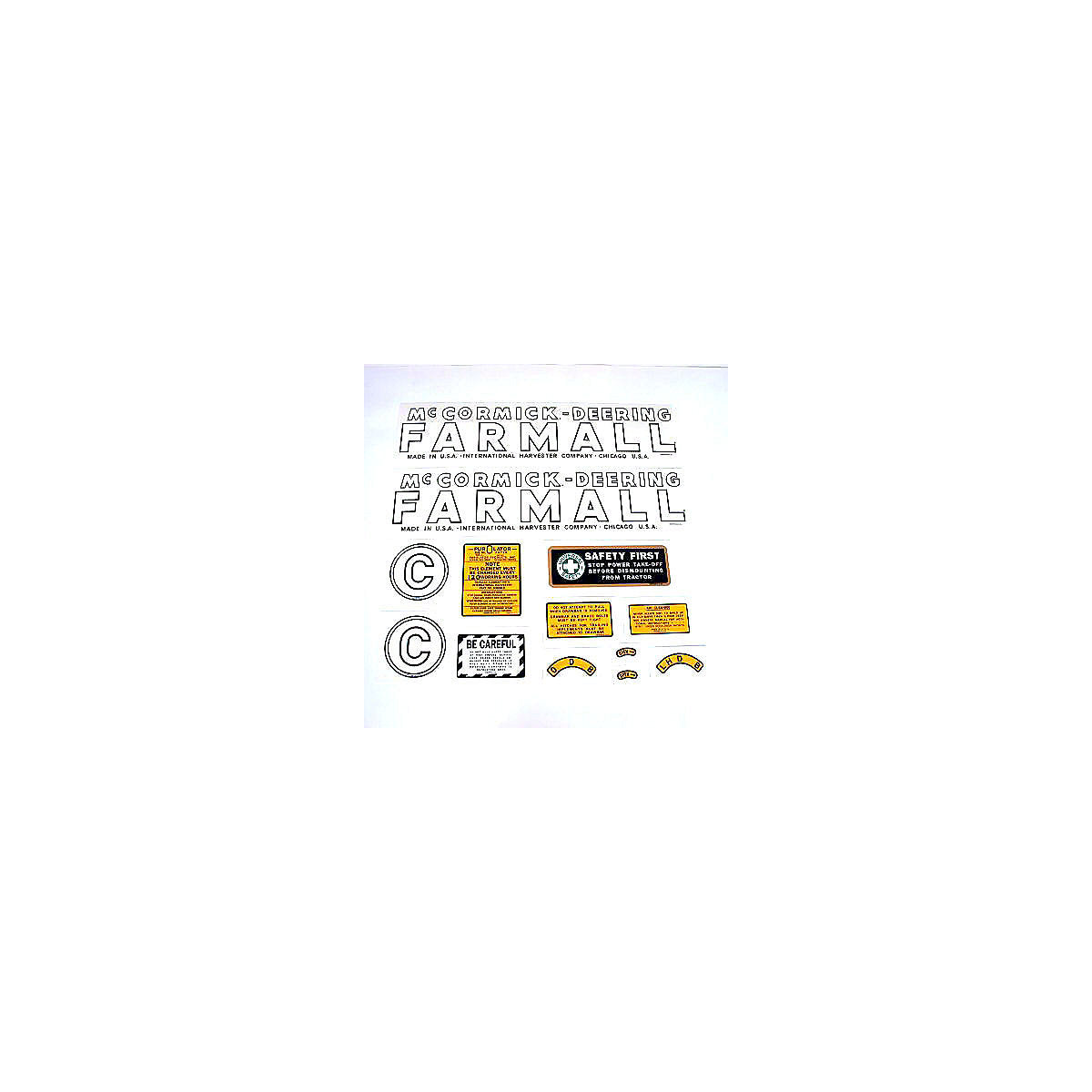 Mylar Decal Set Fits International McCormick Deering C Tractor
