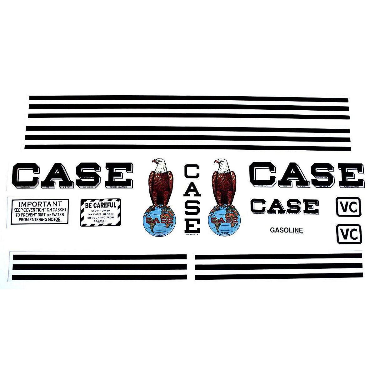 Mylar Decal Set Fits Case VC Tractor