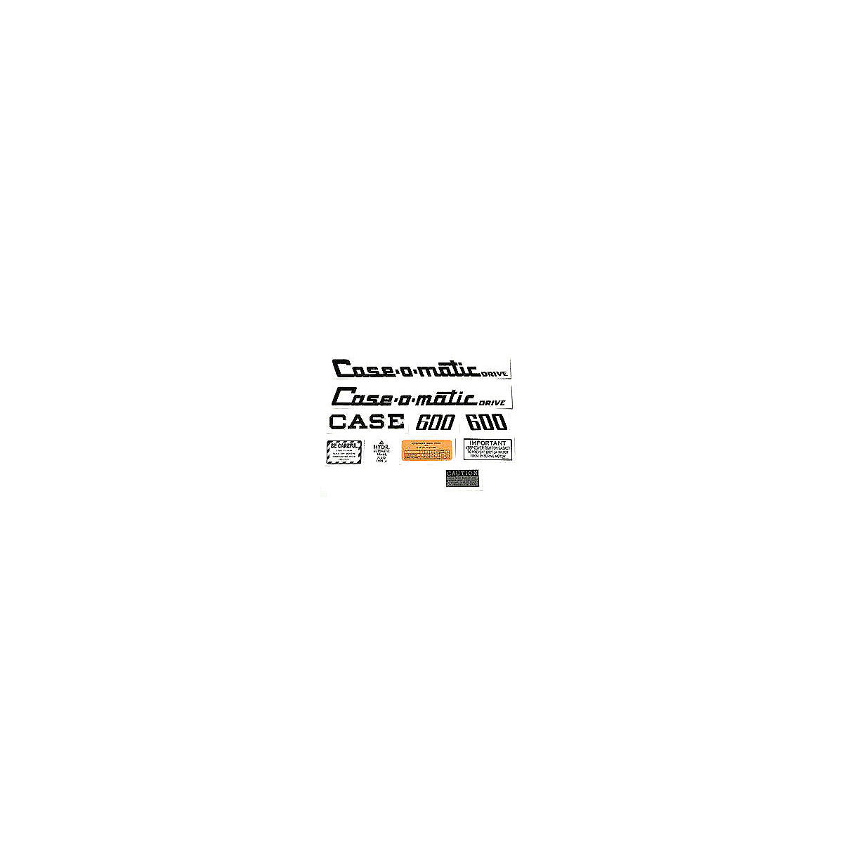 Mylar Decal Set Fits Case 600 Case-O-Matic Tractor