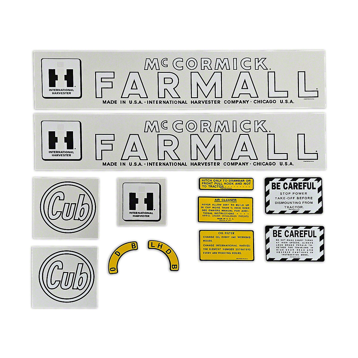 Mylar Decal Set Fits Early International Circle Cub Tractor