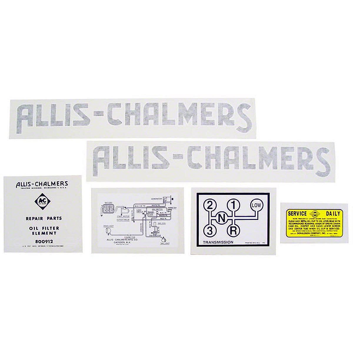 Vinyl Cut Decal Set Fits Allis Chalmers G Tractor