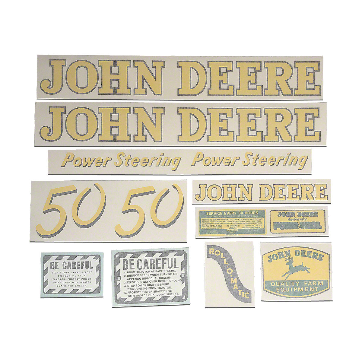 JD 50 Vinyl Cut Decal Set-Fits John Deere Tractor 50