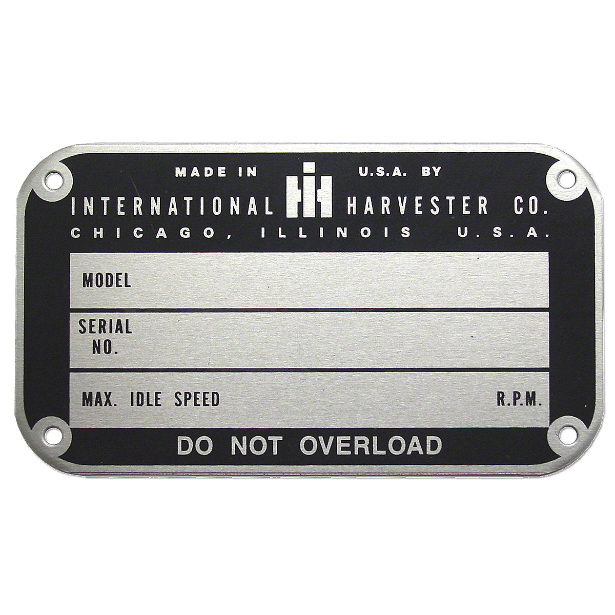 Serial Number Tag fits International C H M Tractor
