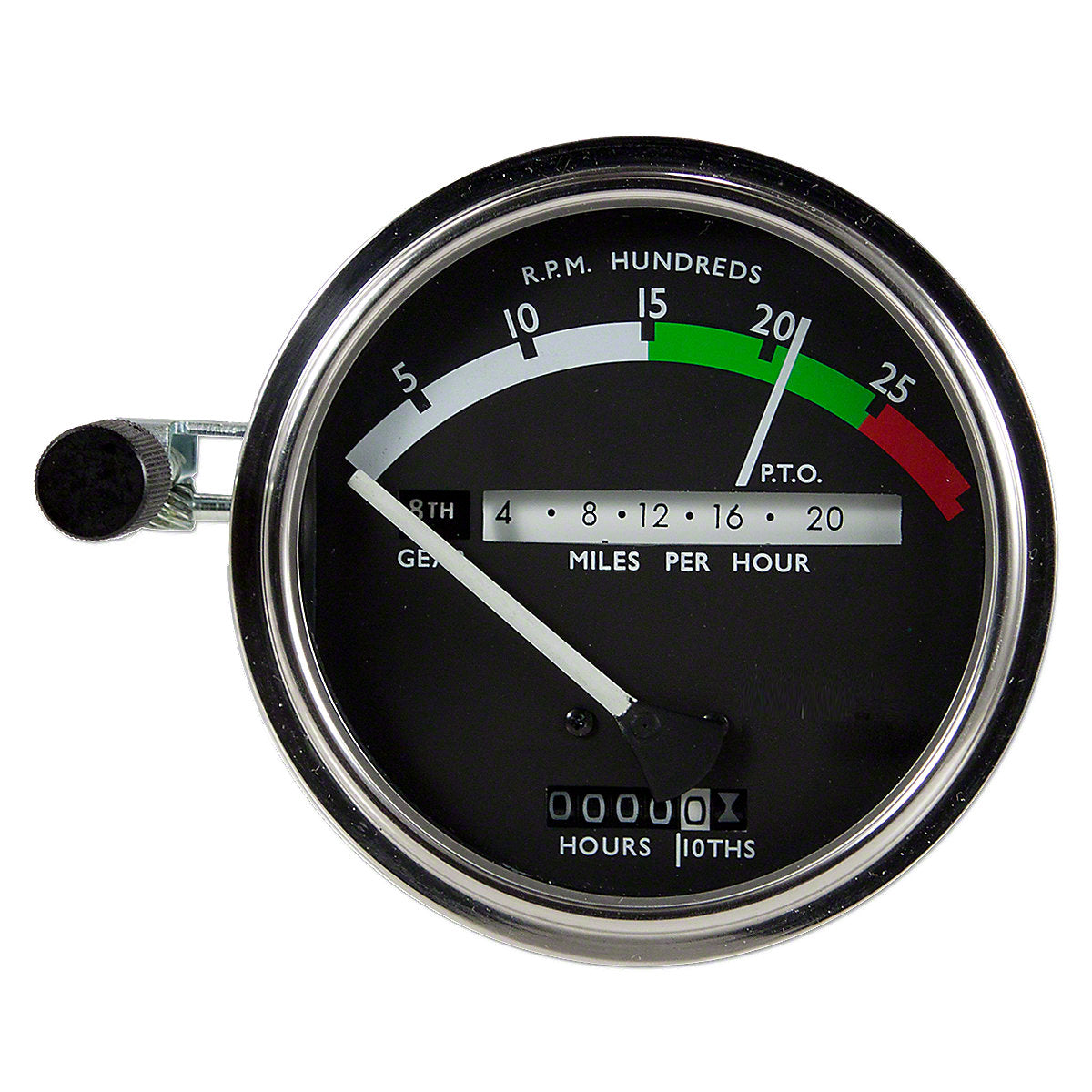 Tachometer w/ White Needle Fits John Deere 2510 2520 3020 Tractors AR50404