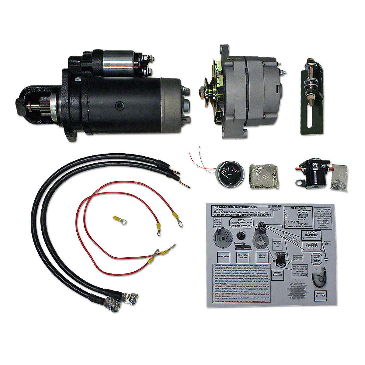 SE501474, T416172 24-volt to 12-volt Alternator Conversion Kit Fits John Deere