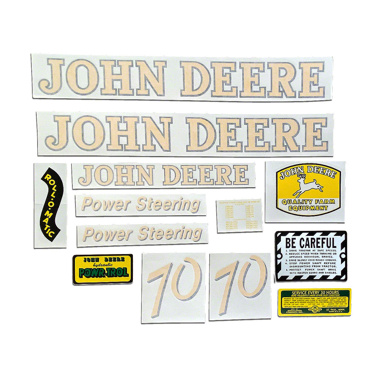 Vinyl Decal fits John Deere Tractor 70
