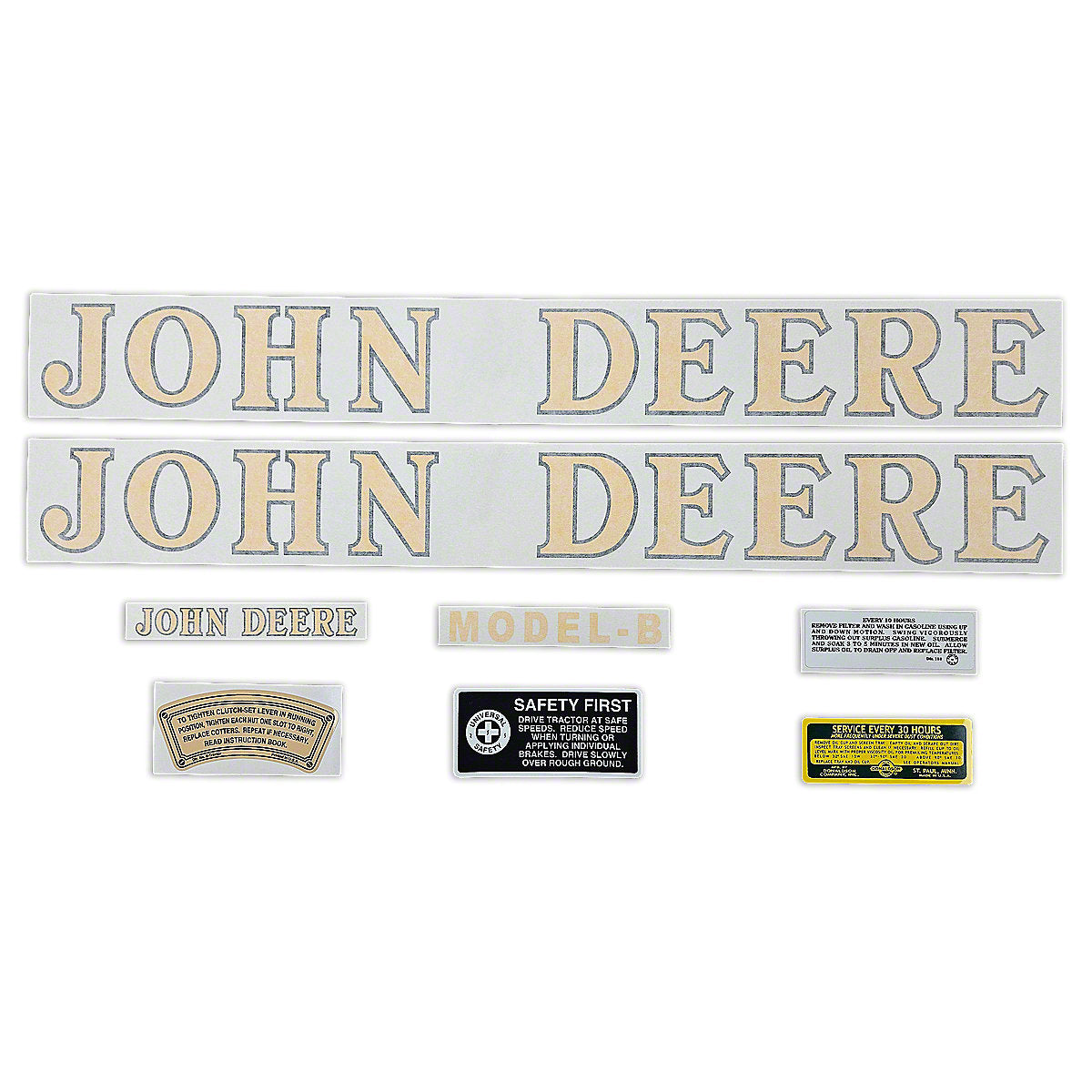 Decal Set Vinyl fits John Deere B Tractor | 1941-1946