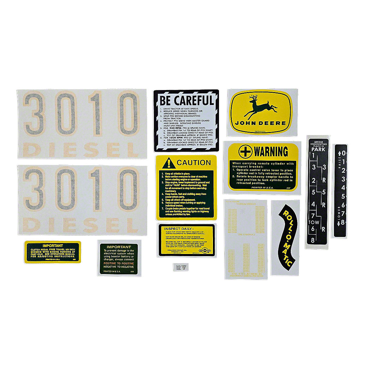 John Deere 3010 Vinyl Cut Decal Set Fits John Deere Tractor