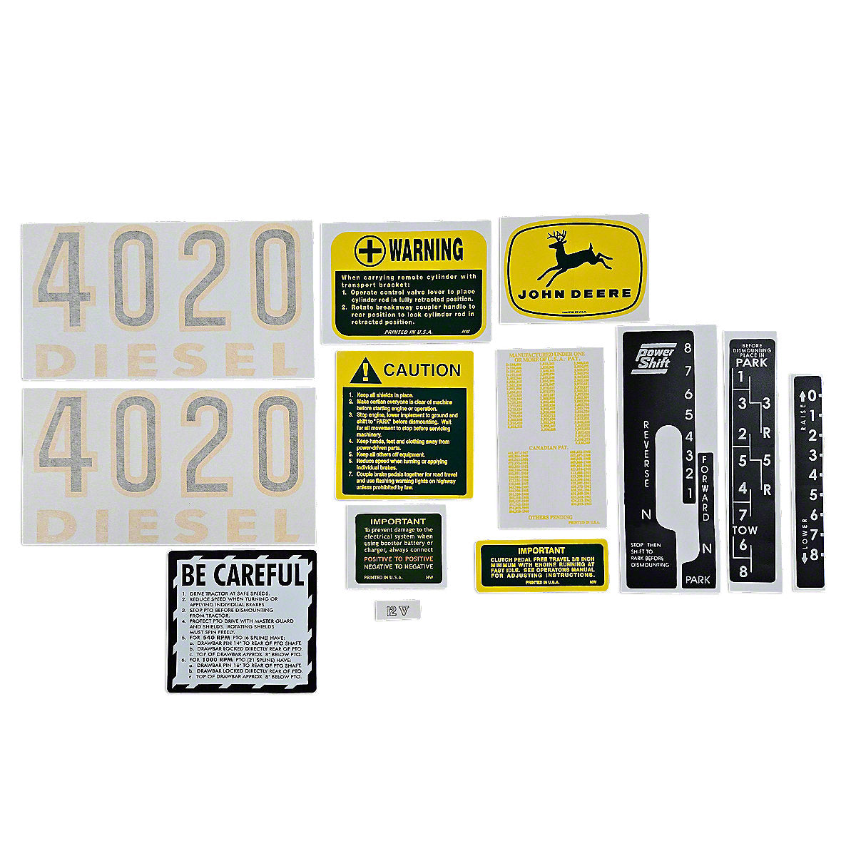 John Deere Early 4020 Vinyl Cut Decal Set Fits John Deere Tractor
