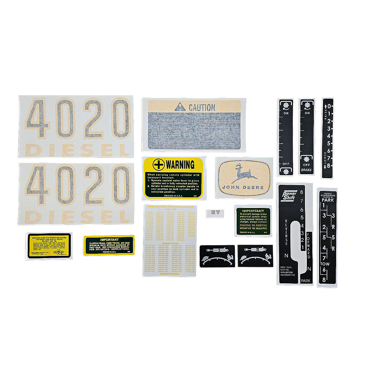 John Deere Late 4020 Vinyl Cut Decal Set Fits John Deere Tractor