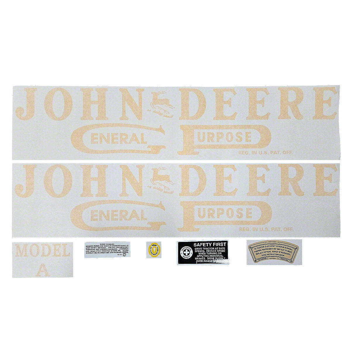 Vinyl Cut Decal Set (1934-35) up to SN: 415000 Fits John Deere A Tractor VJD100