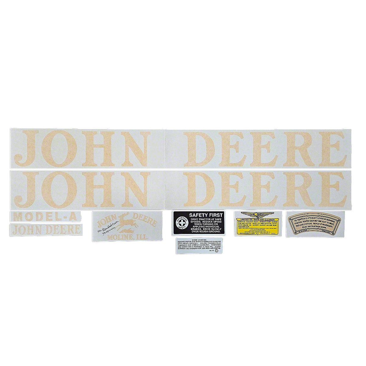 John Deere A Vinyl Cut Decal Set (1939-40) Fits John Deere Tractors | VJD111