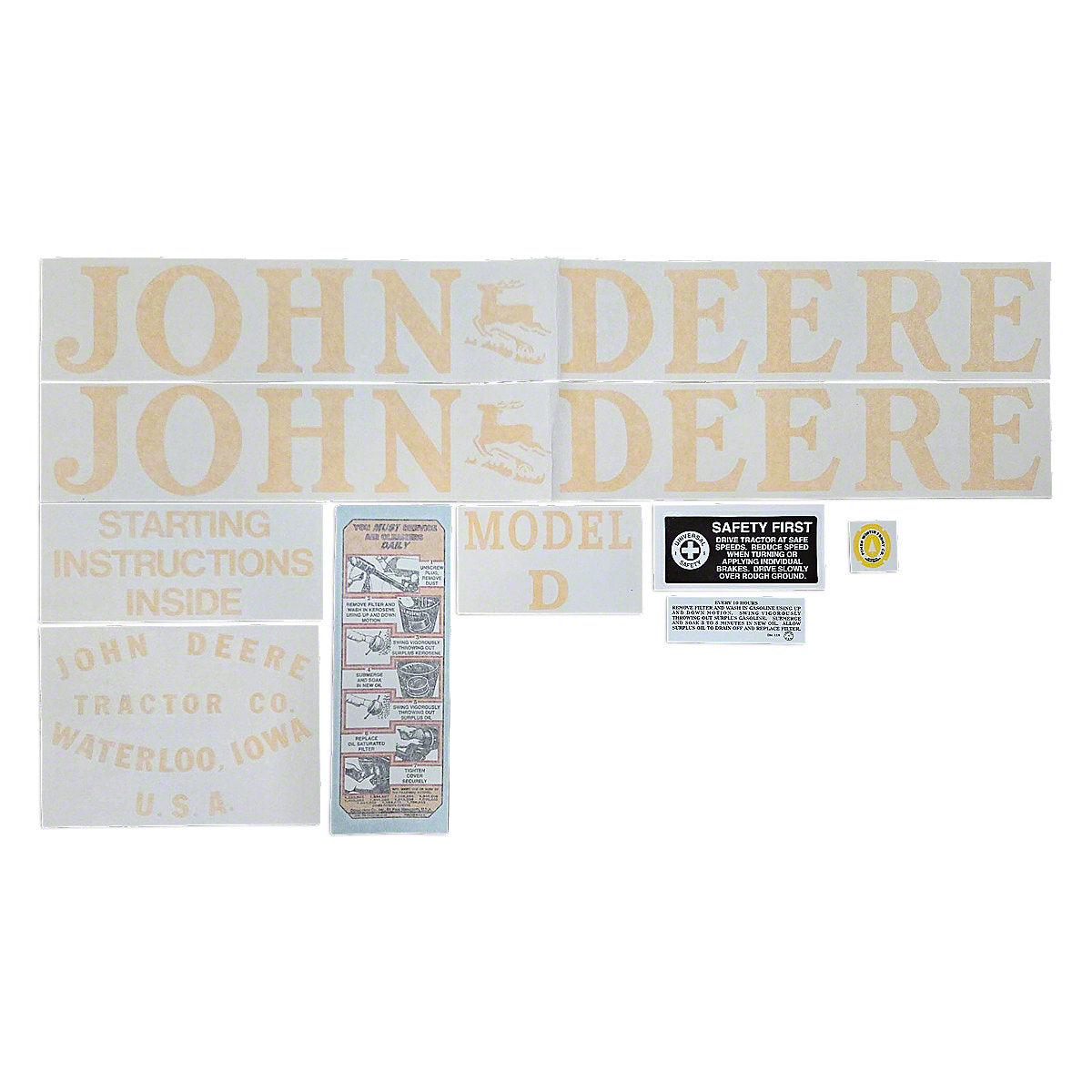 Vinyl Cut Decal Set (1934-35) Fits John Deere D Tractors | VJD105