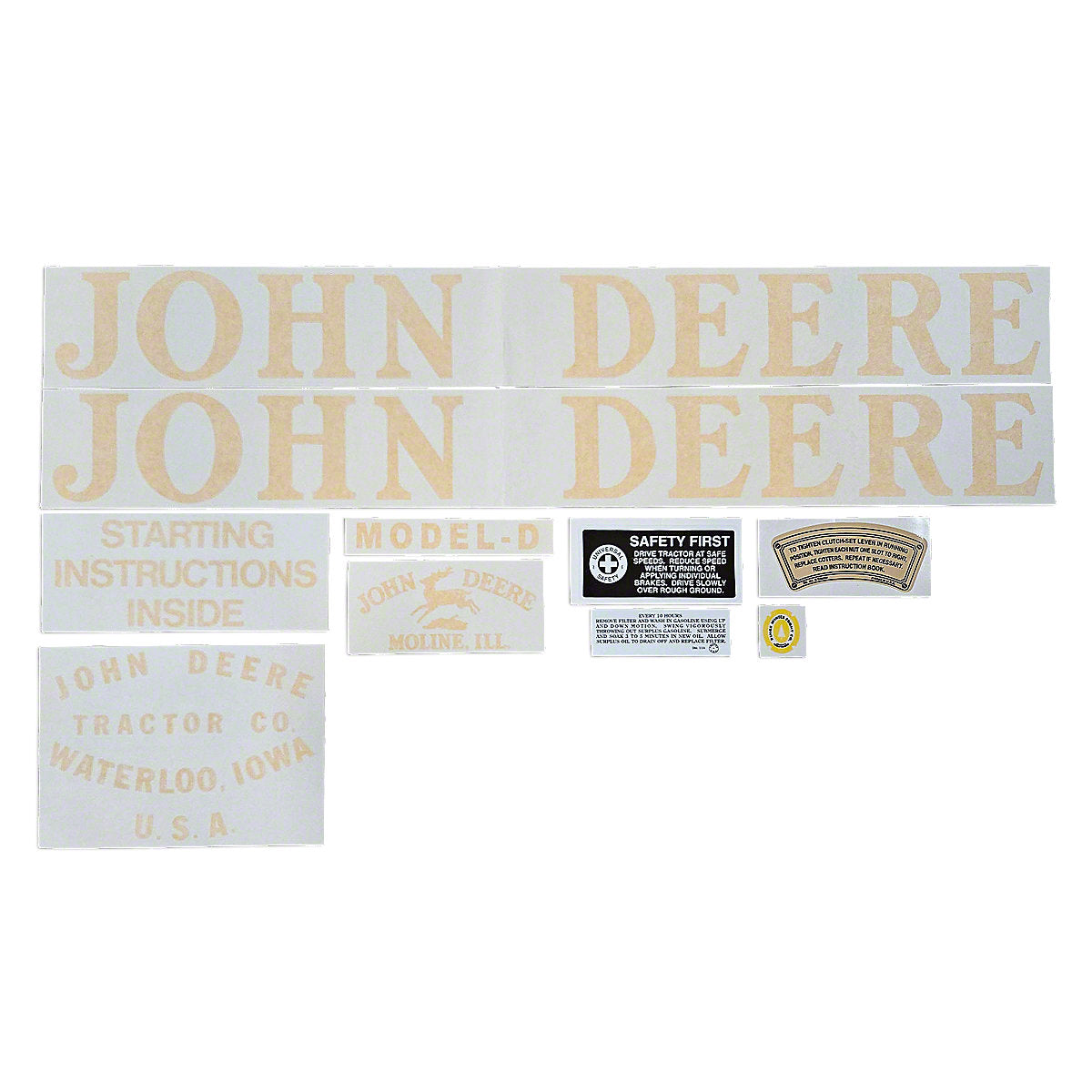 Vinyl Cut Decal Set (1936-38) Fits John Deere D Tractors | VJD105