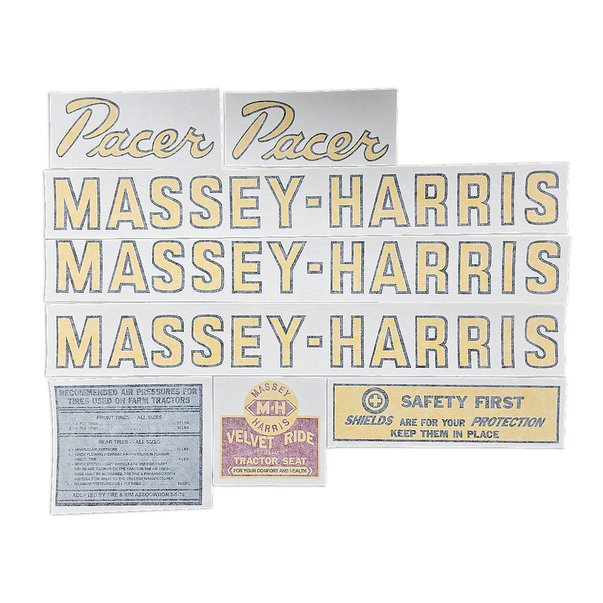 Vinyl Decal Set Fits Massey Harris Pacer Tractor