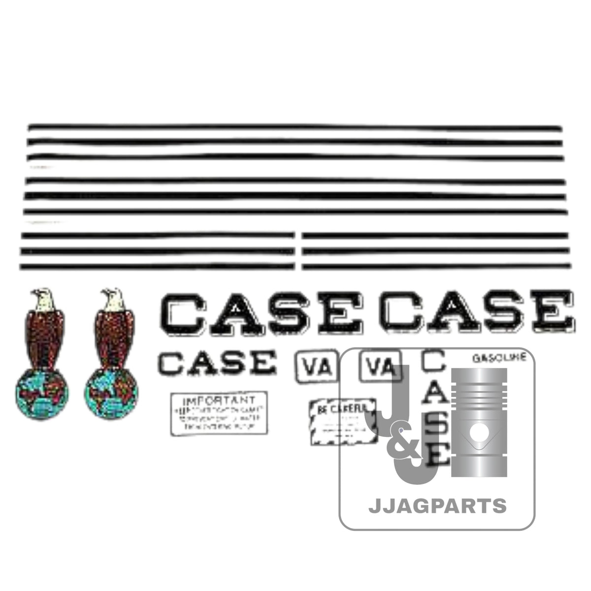 Mylar Decal Set Fits Case VA Tractor