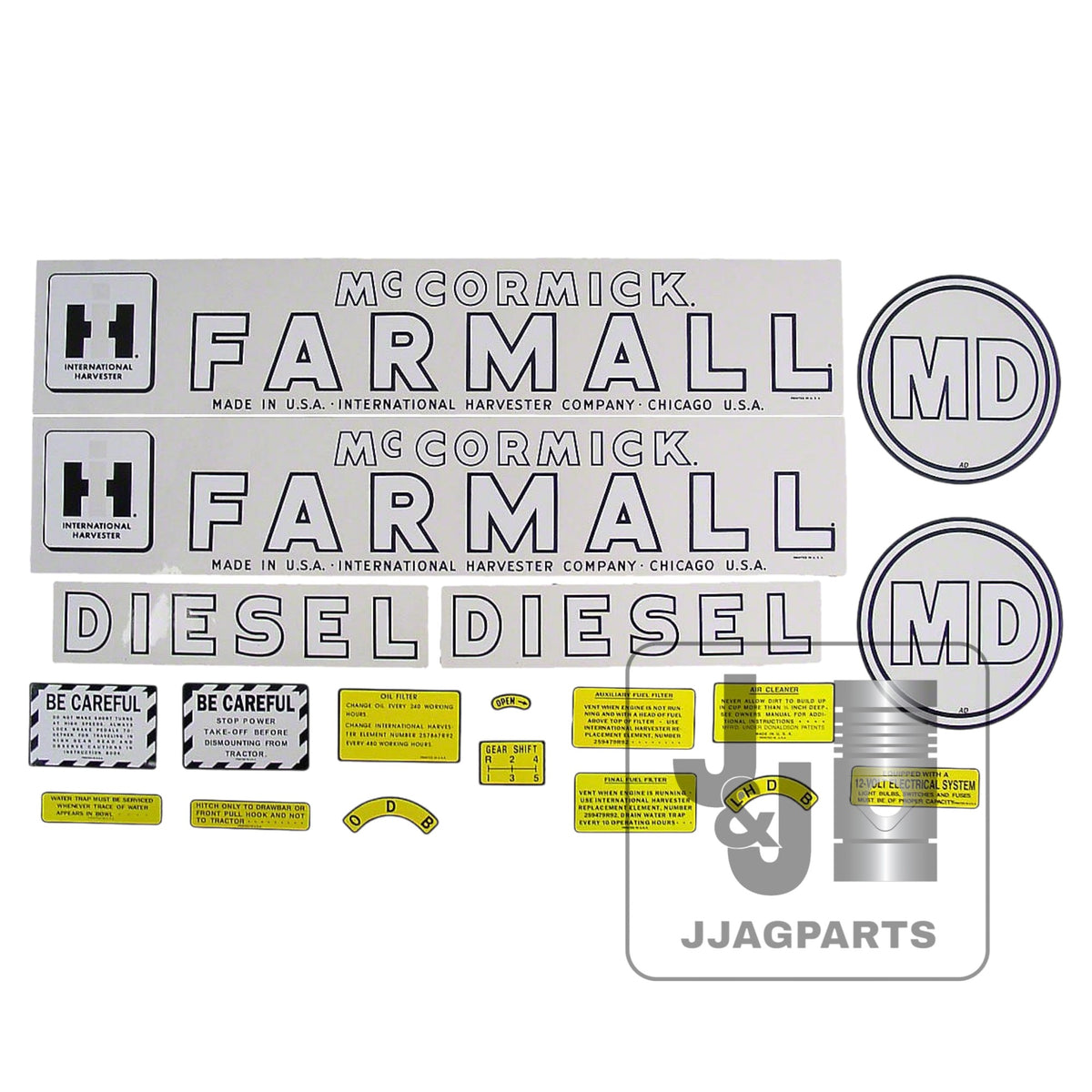 Mylar Decal Set Fits 1945-1952 International MD Tractor