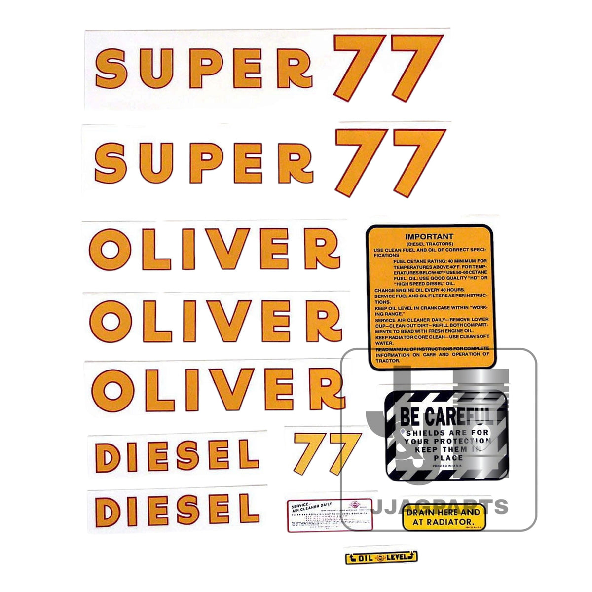 Mylar Decal Set Fits White/Oliver Super 77 Diesel Tractor