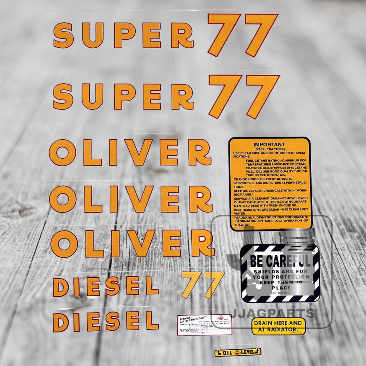 Mylar Decal Set Fits White/Oliver Super 77 Diesel Tractor