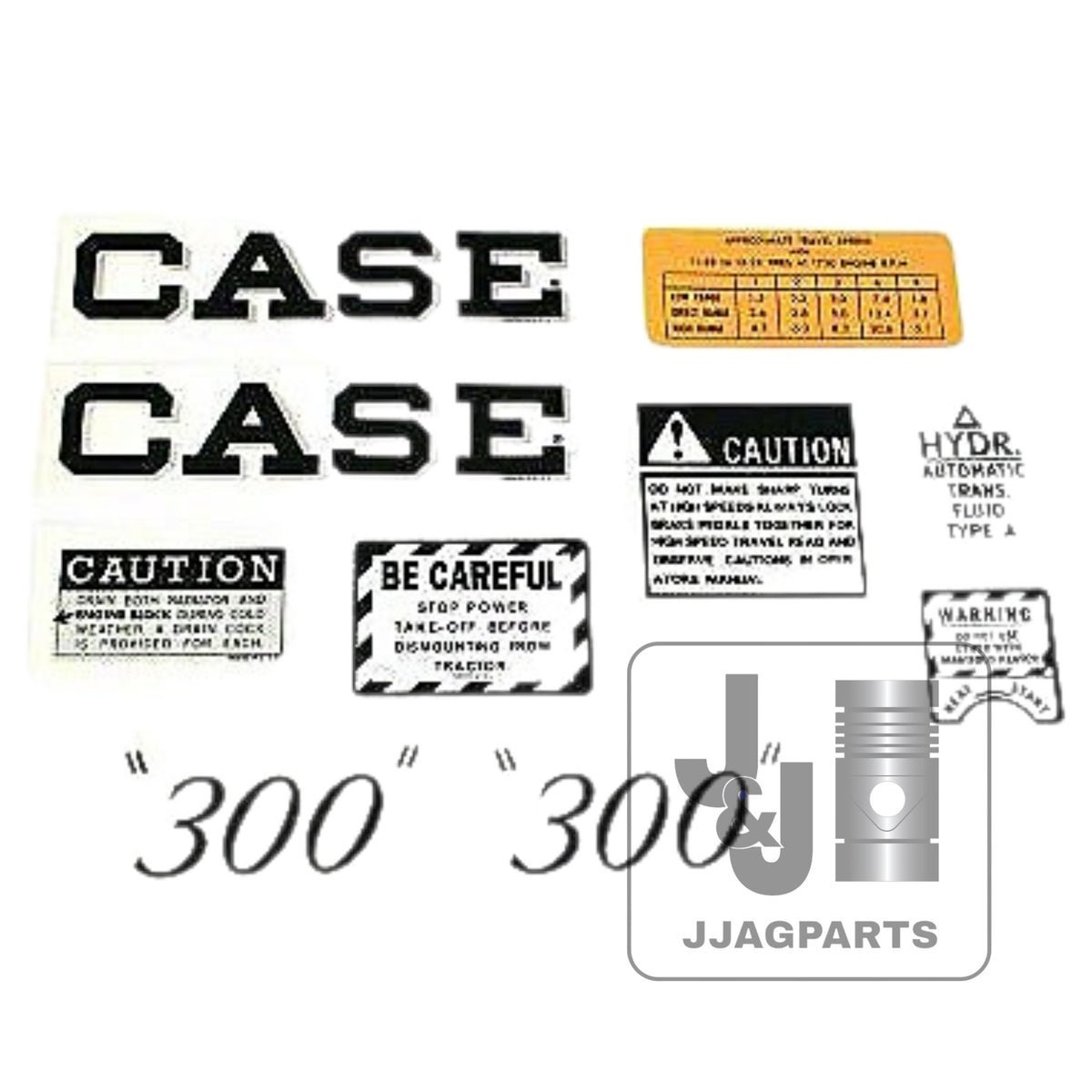 Mylar Decal Set Case 300 Script Tractor