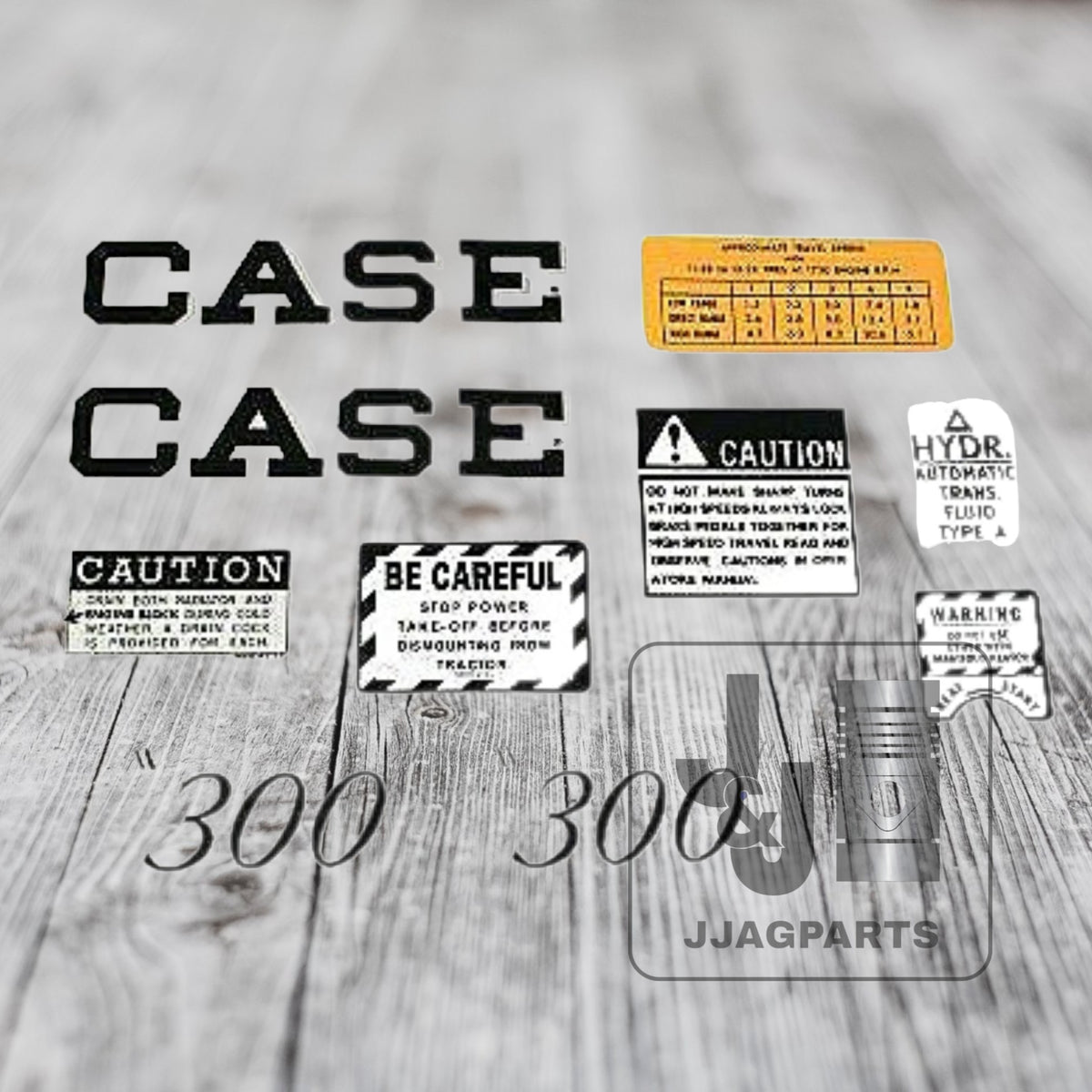 Mylar Decal Set Case 300 Script Tractor