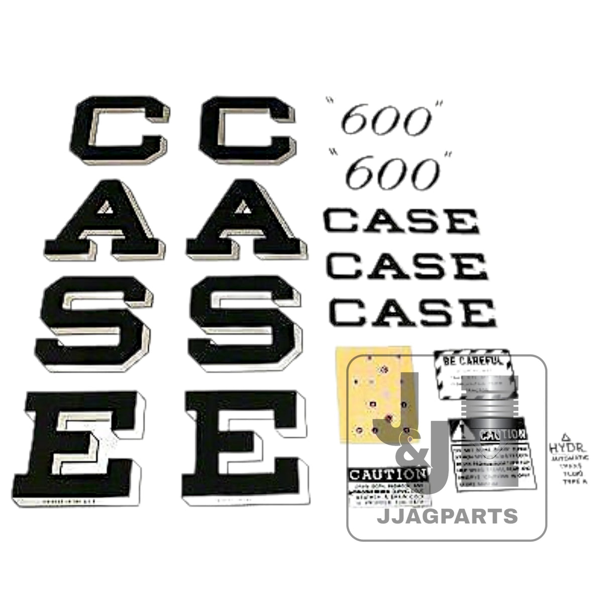 Mylar Decal Set Case 600 Script Tractor