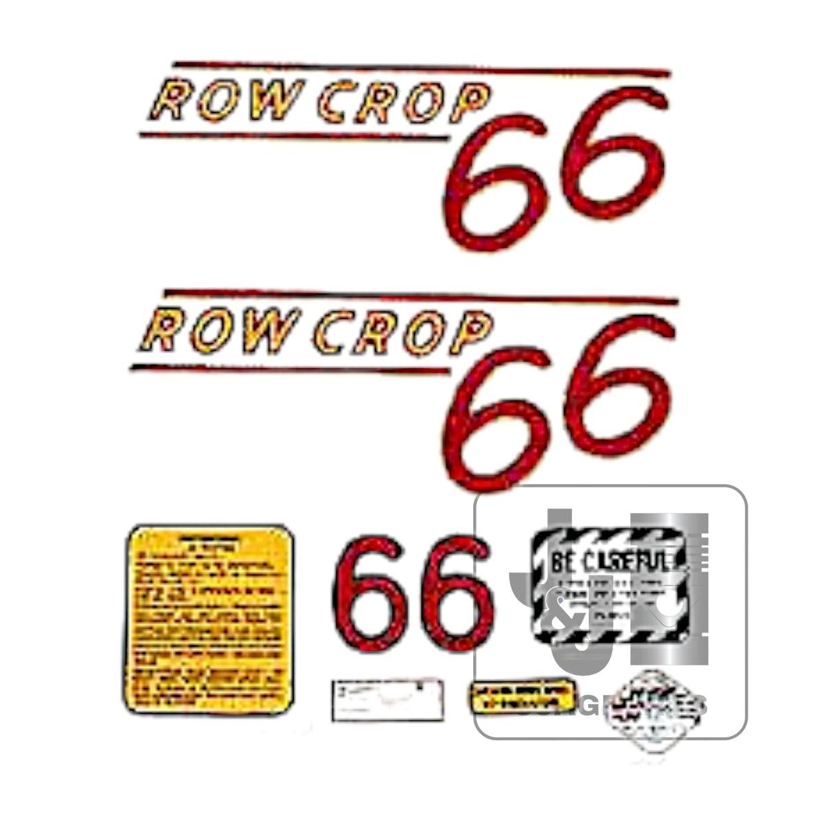 Mylar Decal Set Fits Oliver 66 Row Crop Tractor | Red Numbers