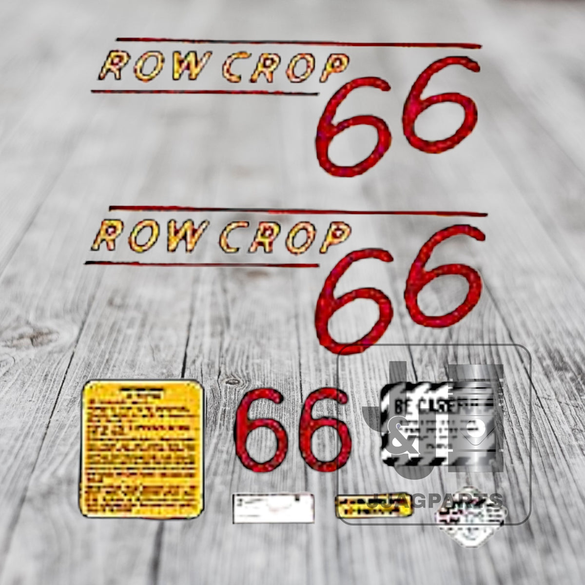 Mylar Decal Set Fits Oliver 66 Row Crop Tractor | Red Numbers