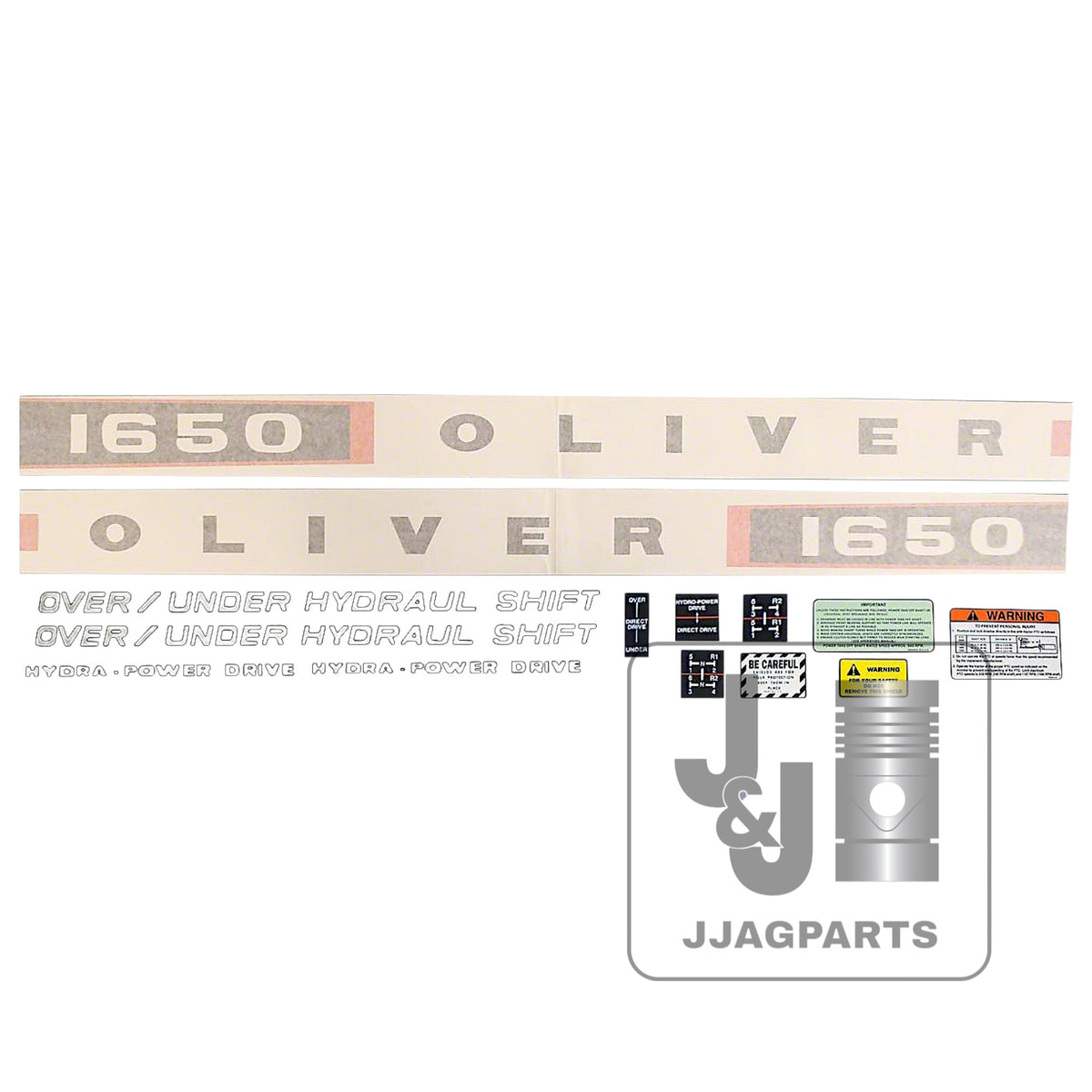 Vinyl Cut Decal Set Fits Oliver 1650 Gas Tractor