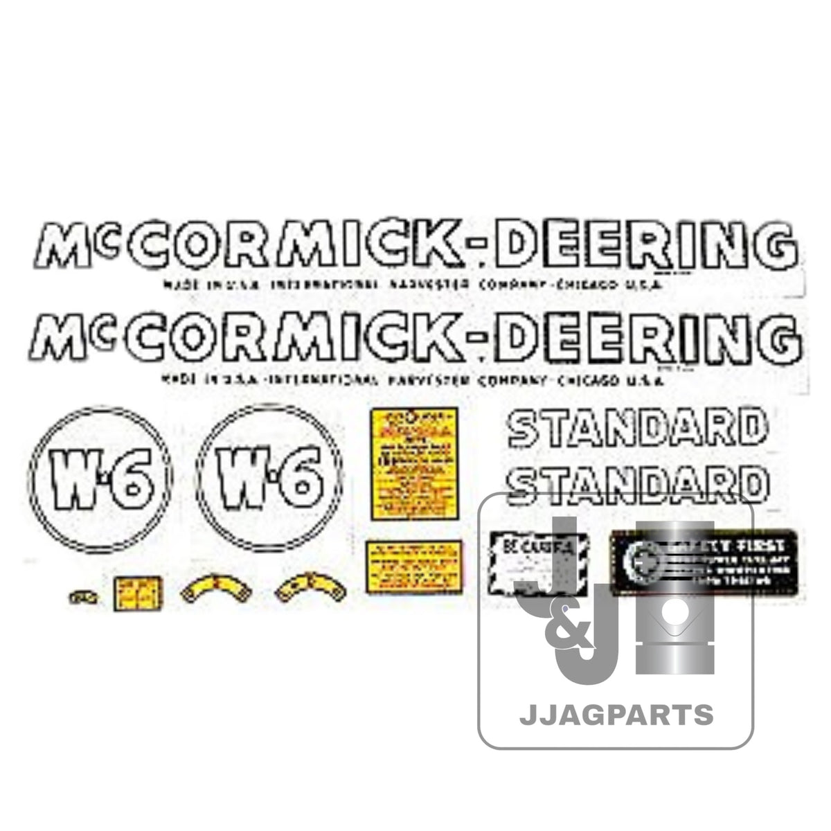 Mylar Decal Set Fits 1939-1944 International W6 McCormick Deering Tractor