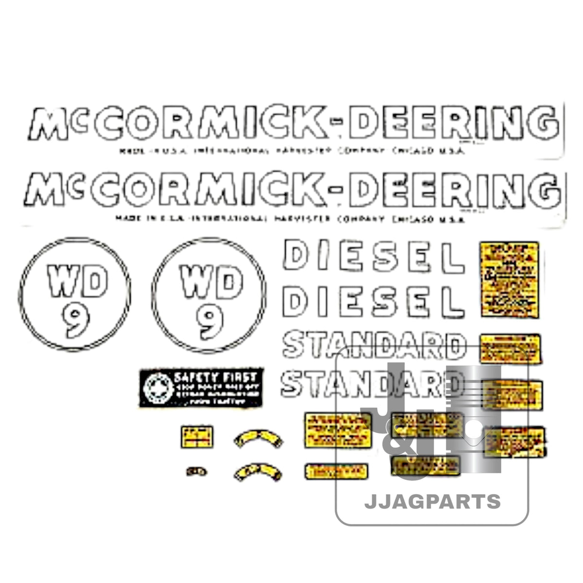 Mylar Decal Set 1939-1944 International WD9 McCormick Deering Tractor