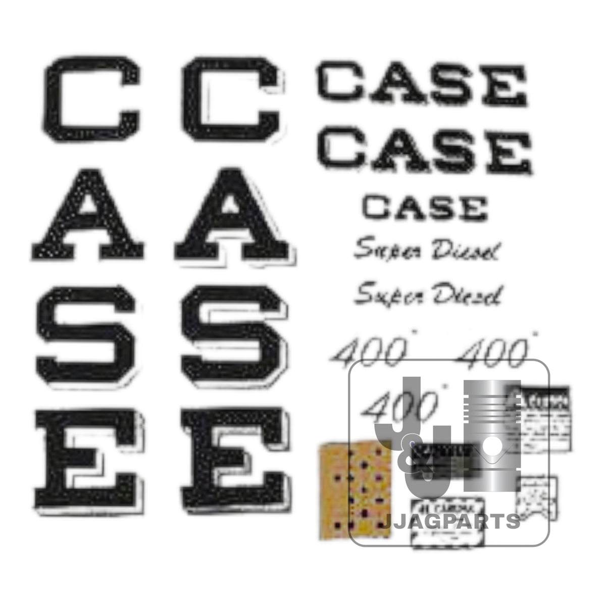 Mylar Decal Set Fits Case 400 Script Super Diesel Tractor
