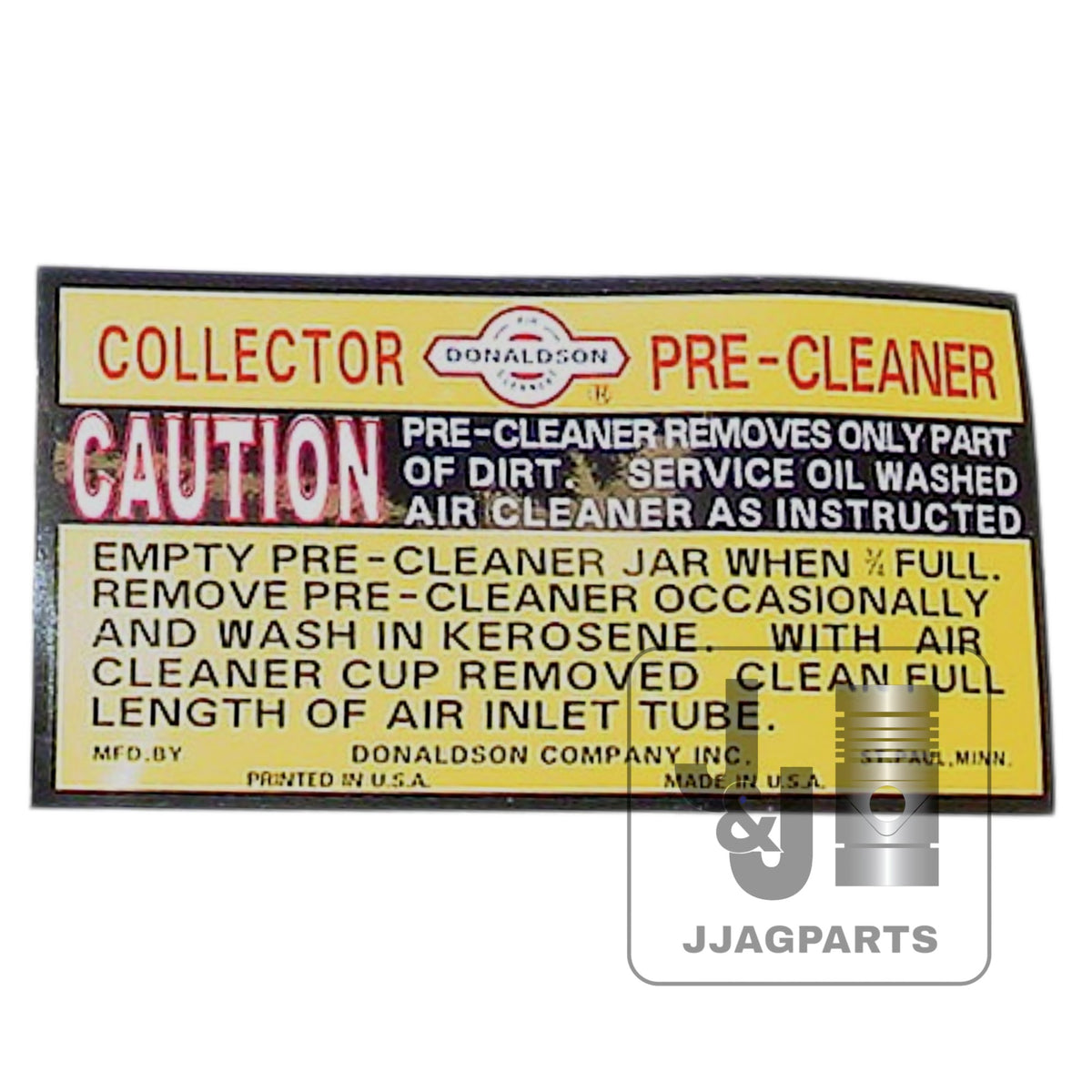 Pre-cleaner Collectors Decal fits Oliver Supper 99 Tractor