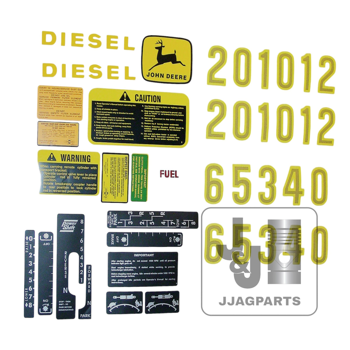 Complete Mylar Decal Set Fits John Deere Tractor | AR34177, AR47091, AR52393