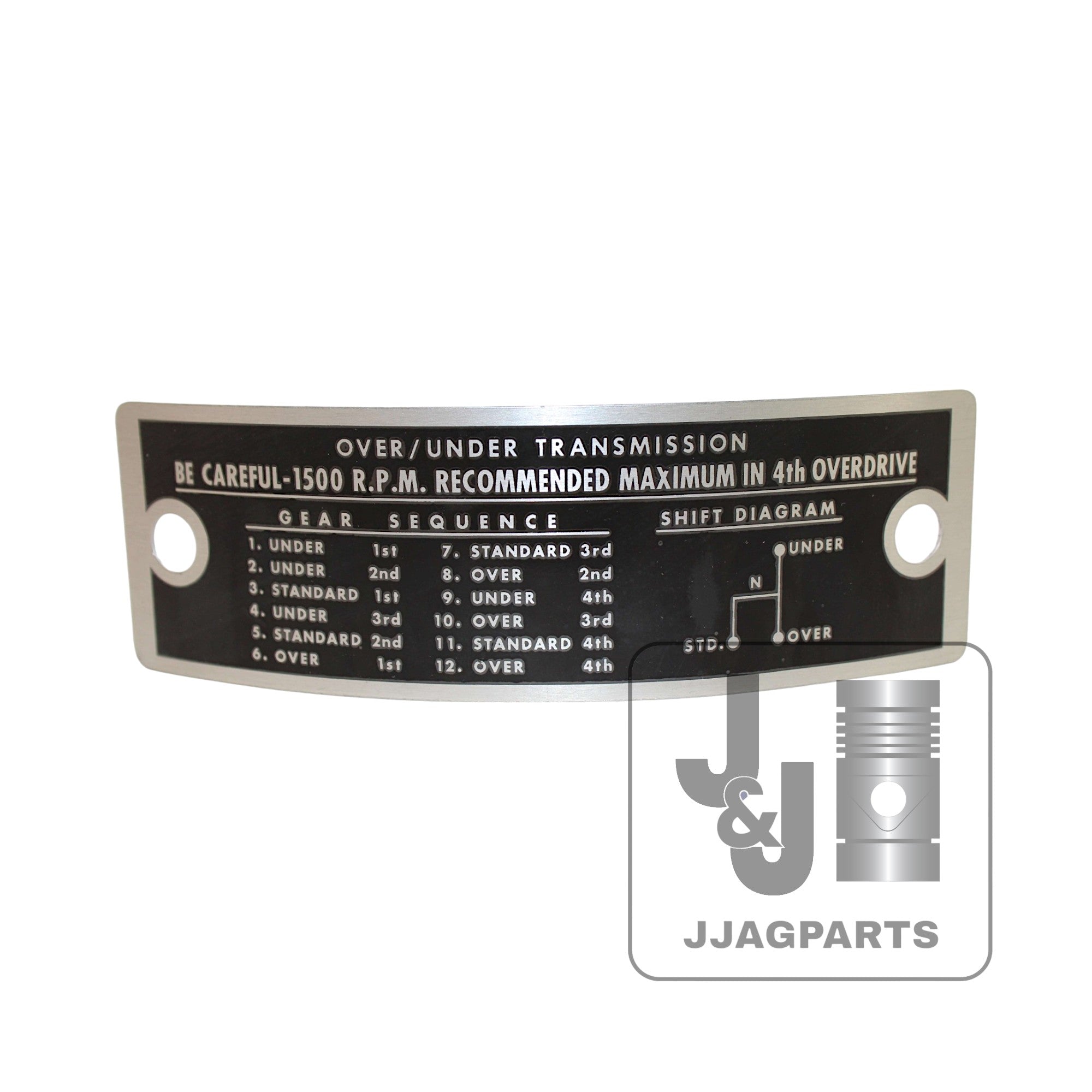 Instruction Plate fits Ford Tractor | Sherman Transmission