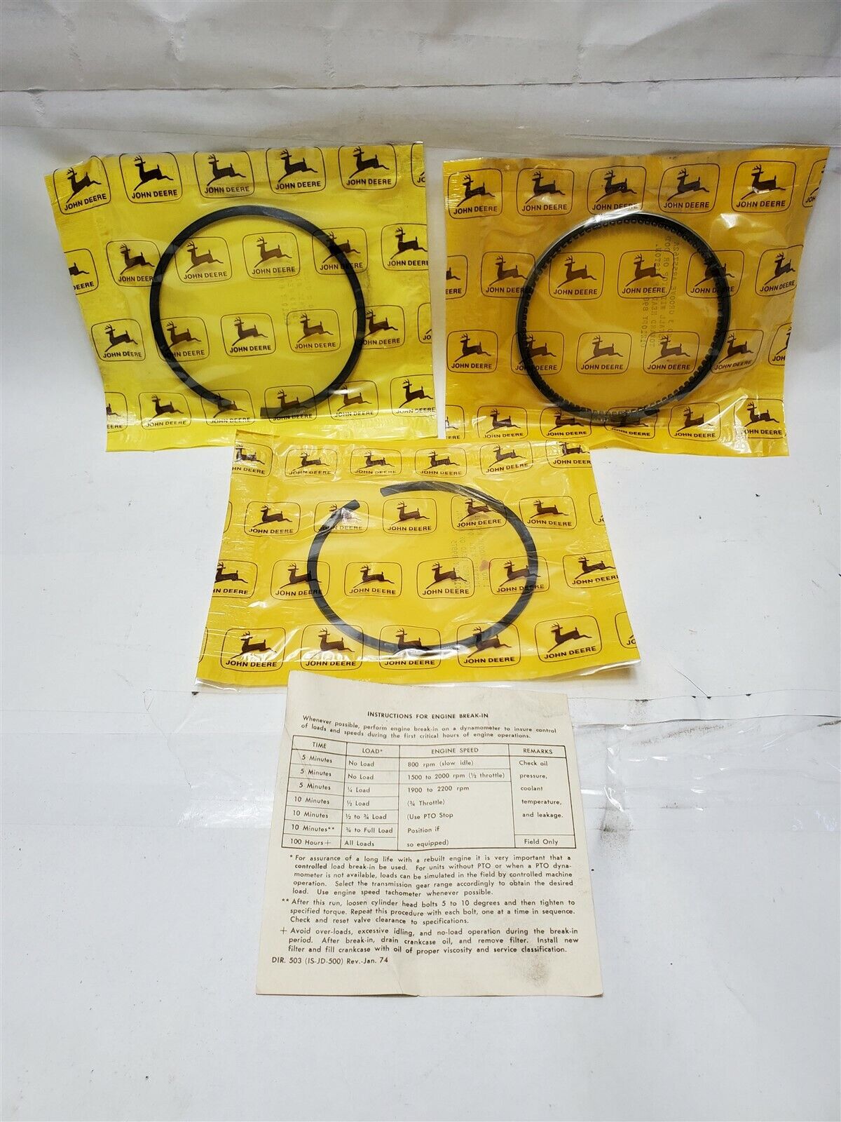 xx Genuine John Deere Piston Ring Set Single set AR55760 164 219 4.219 6.329