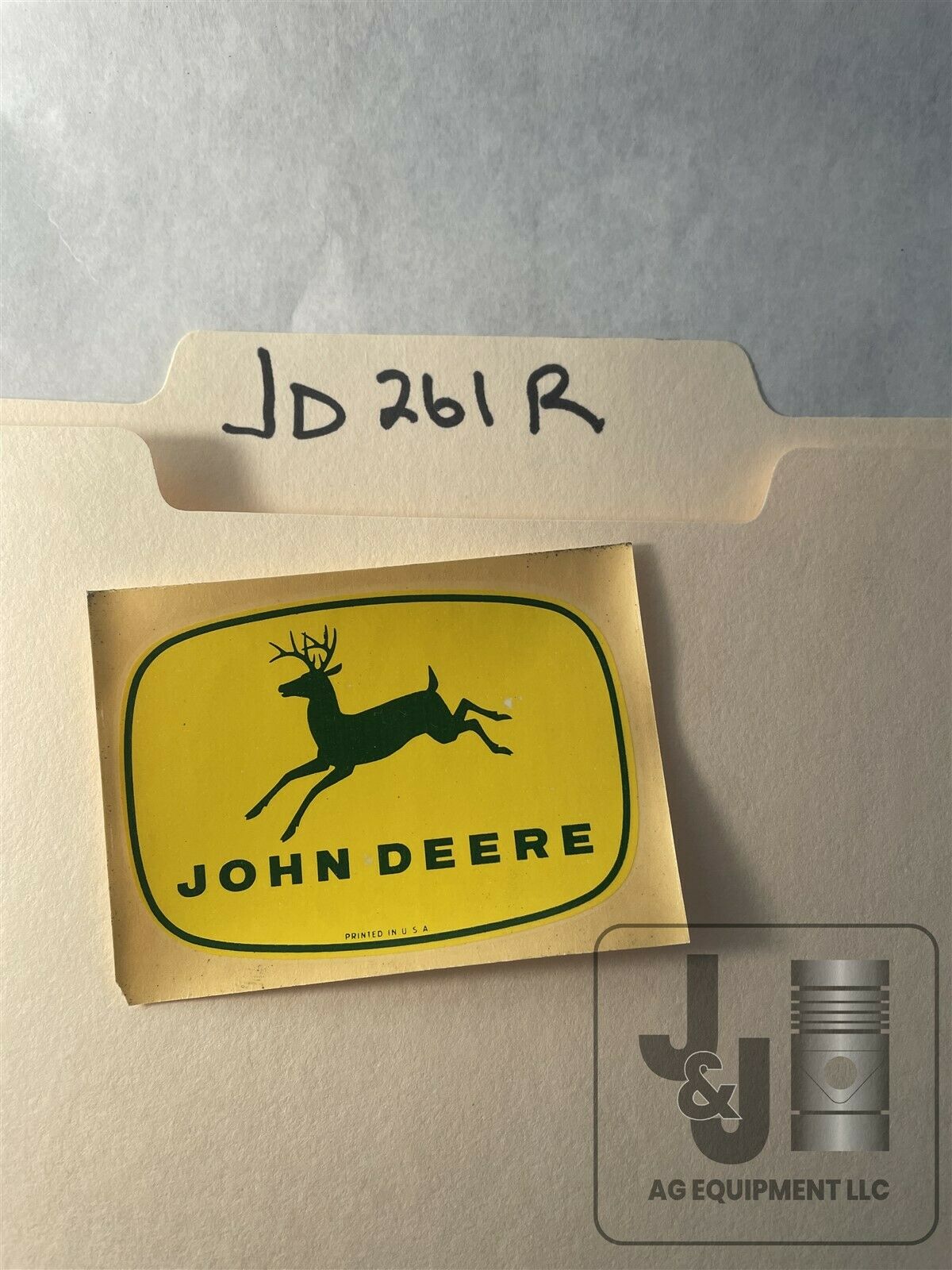 NOS John Deere Tractor Logo Decal 2-18" X 3" JD261R
